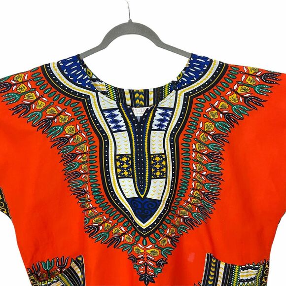 Dashiki T Shirt Izzy & Liv Men's Multicolor Short Sleeve African Traditional OS - Picture 3 of 13